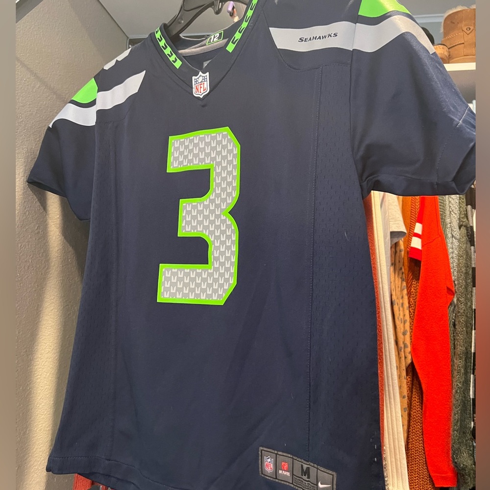 Kids blue Seahawks Wilson jersey